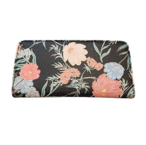 Floral Black Wallet With RFID Protection